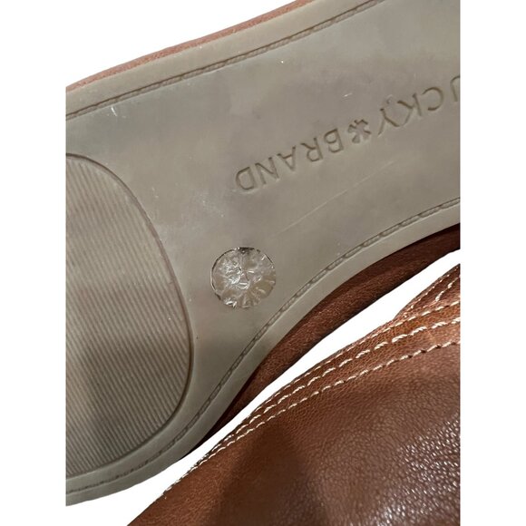 Lucky Brand Alba Flats Shoes Size 7.5 Leather Brown - Picture 8 of 9